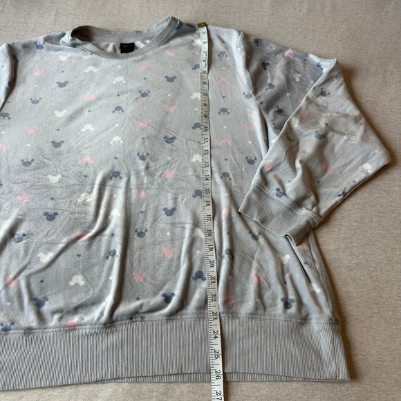 Disney Mickey Mouse Gray Fleece Pajama Set Top Pants XXL 2XL Plus Size Womens - Picture 4 of 8